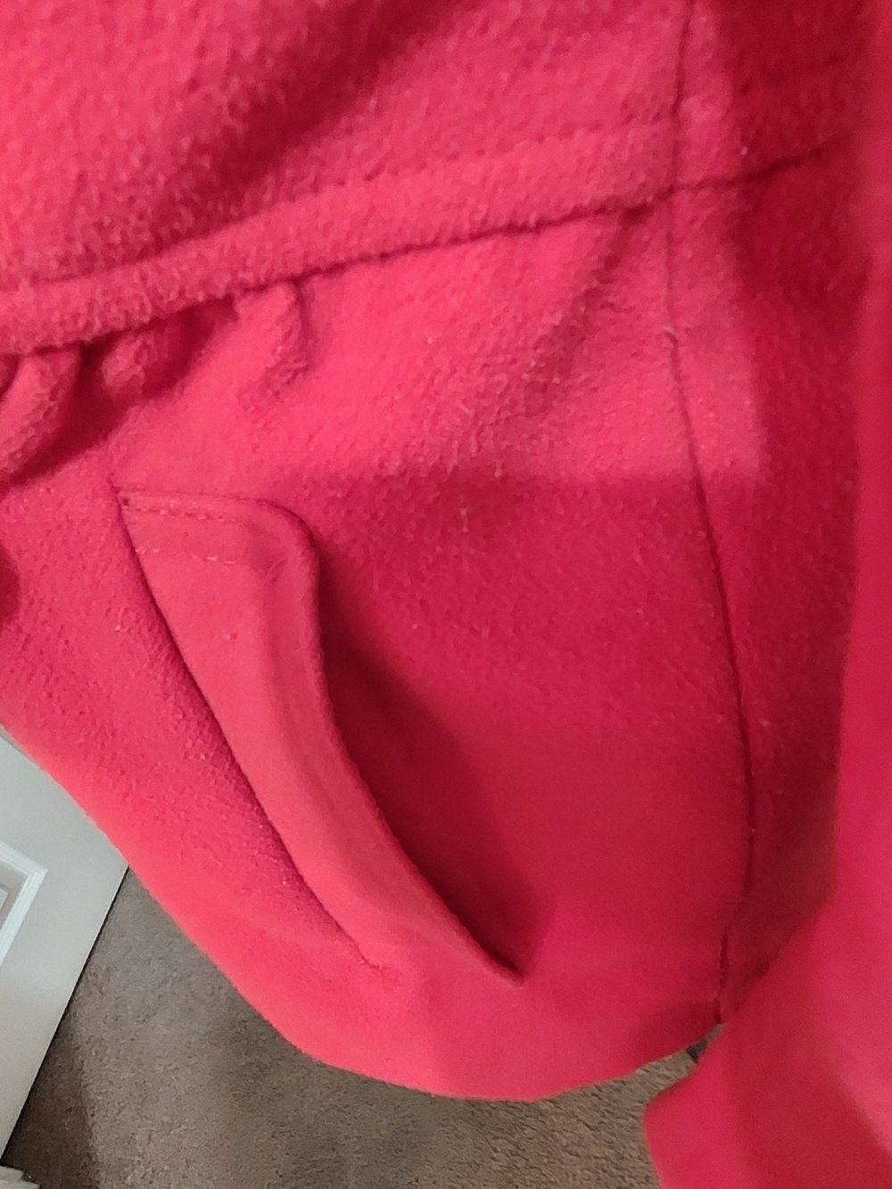 Y2K H&M Divided Red Double-Breasted Pea Coat with Peter Pan Collar Size 6 - Picture 4 of 10